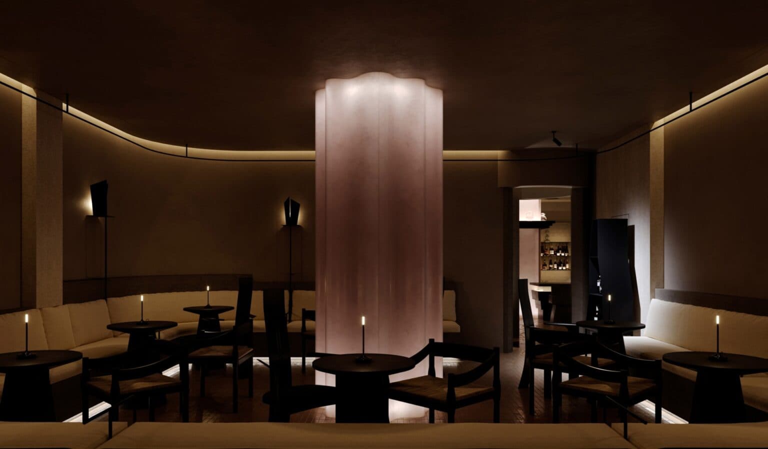 N·Tender Bar в Сиане: где стекло и свет танцуют в жидких формах — Фото 8