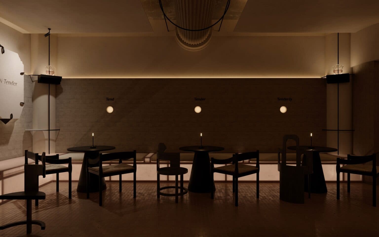 N·Tender Bar в Сиане: где стекло и свет танцуют в жидких формах — Фото 6