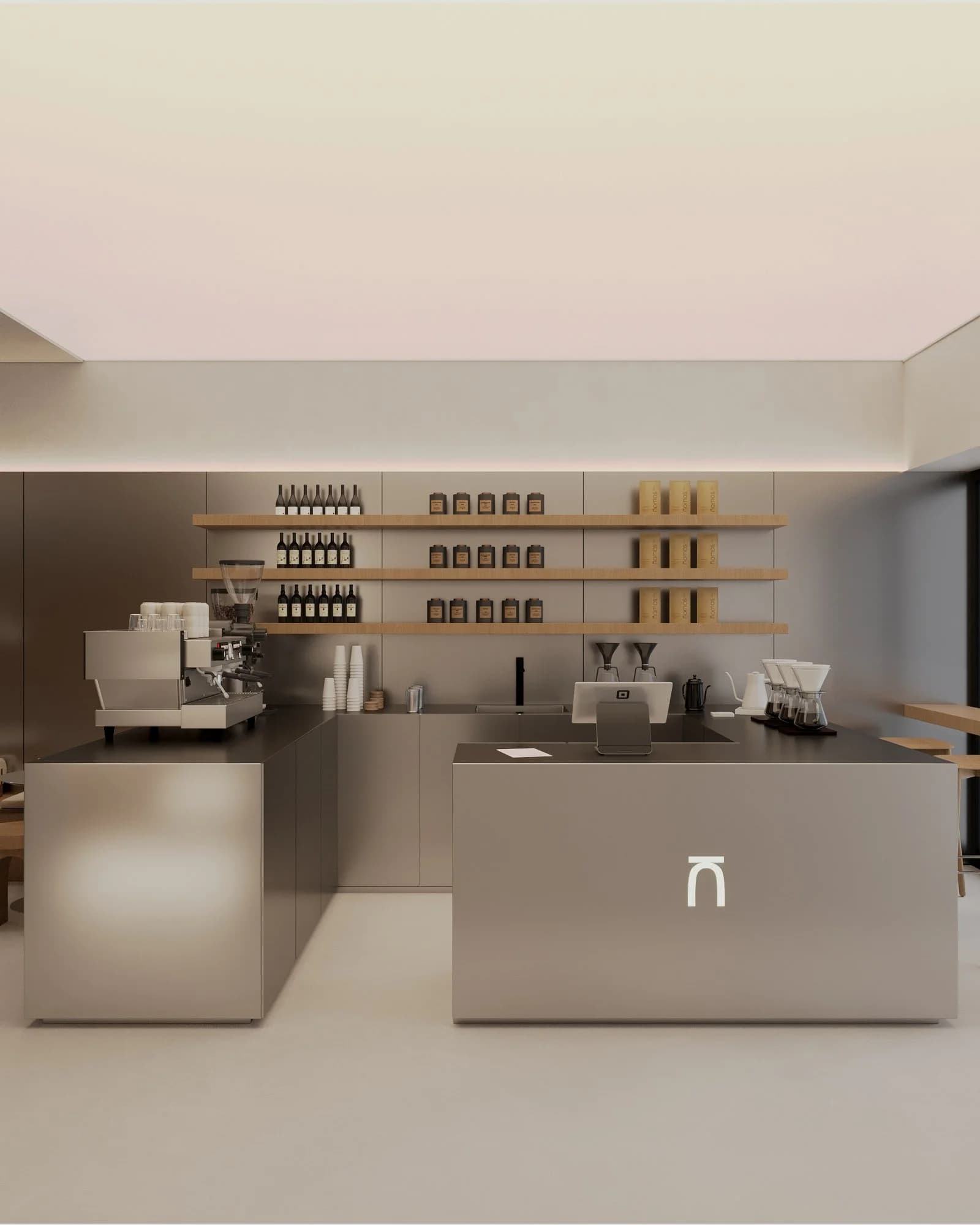 NOMOS COFFEE: Геометрия Стали и Тепло Дерева