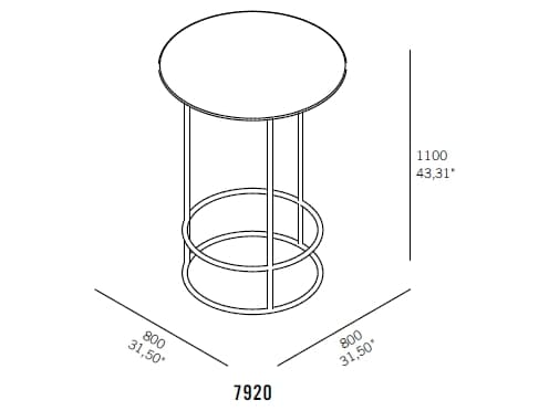 COR
DROP
Round metal high table — 4