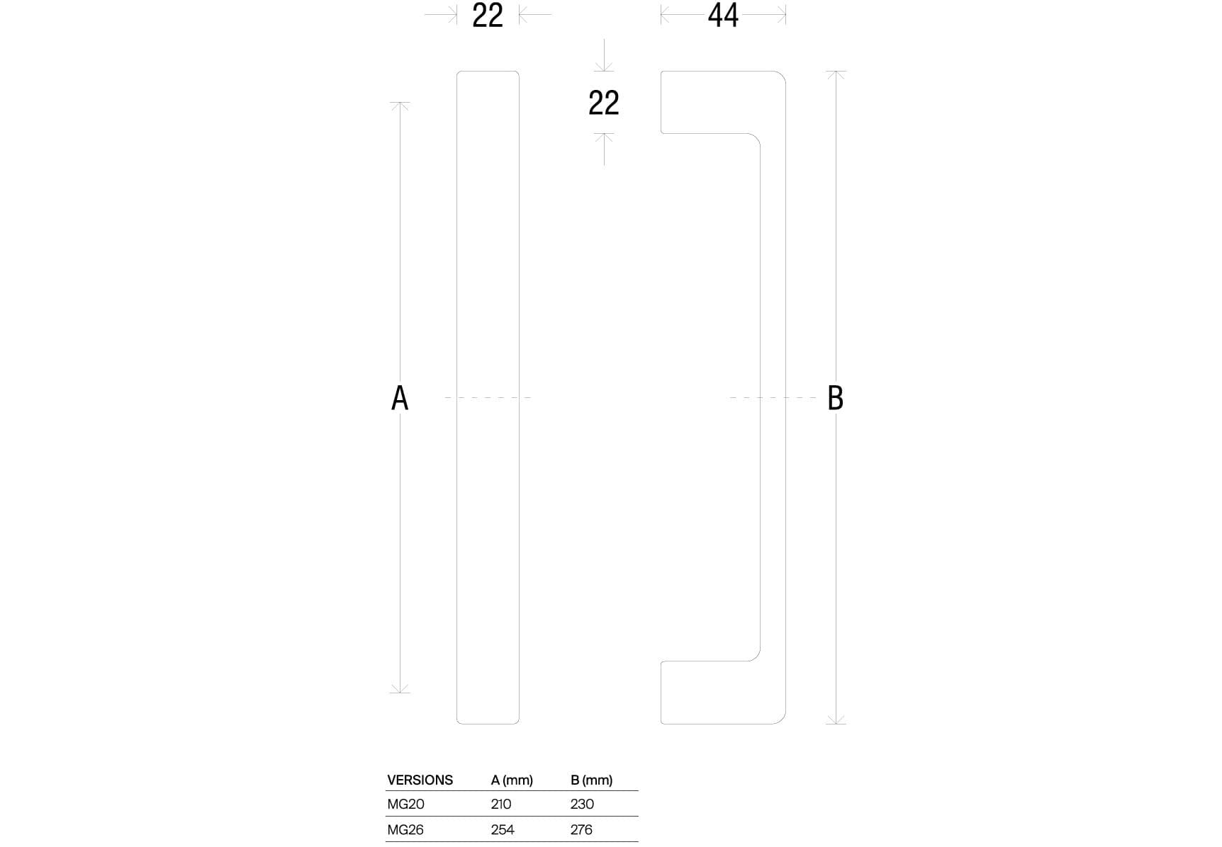Forme
ASTI
Zamak pull handle — 2
