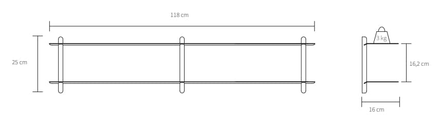 Gejst
NIVO C
Oak wall shelf — 14