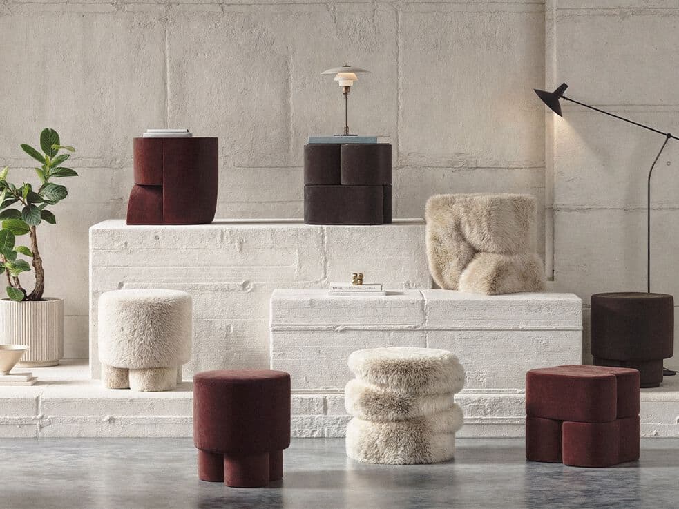 Hermhaus
UPS
Round fabric pouf — 7