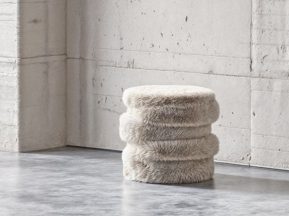 Hermhaus
UPS
Round fabric pouf — 10