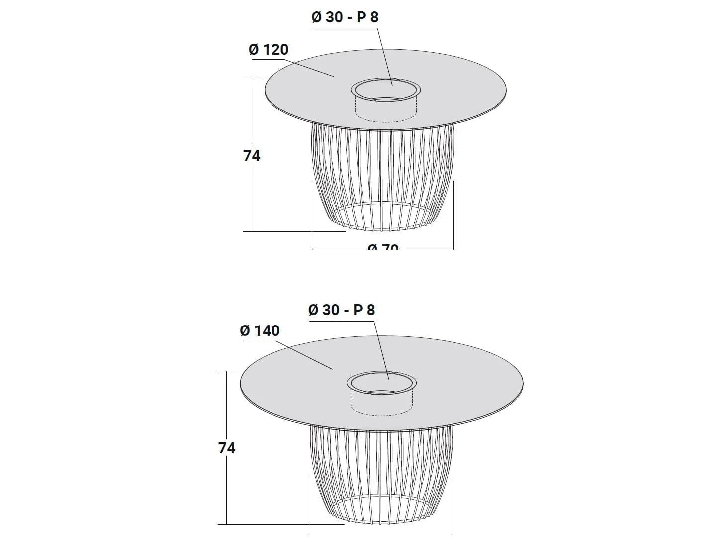 Natevo
ATOLLO
Round metal table — 7