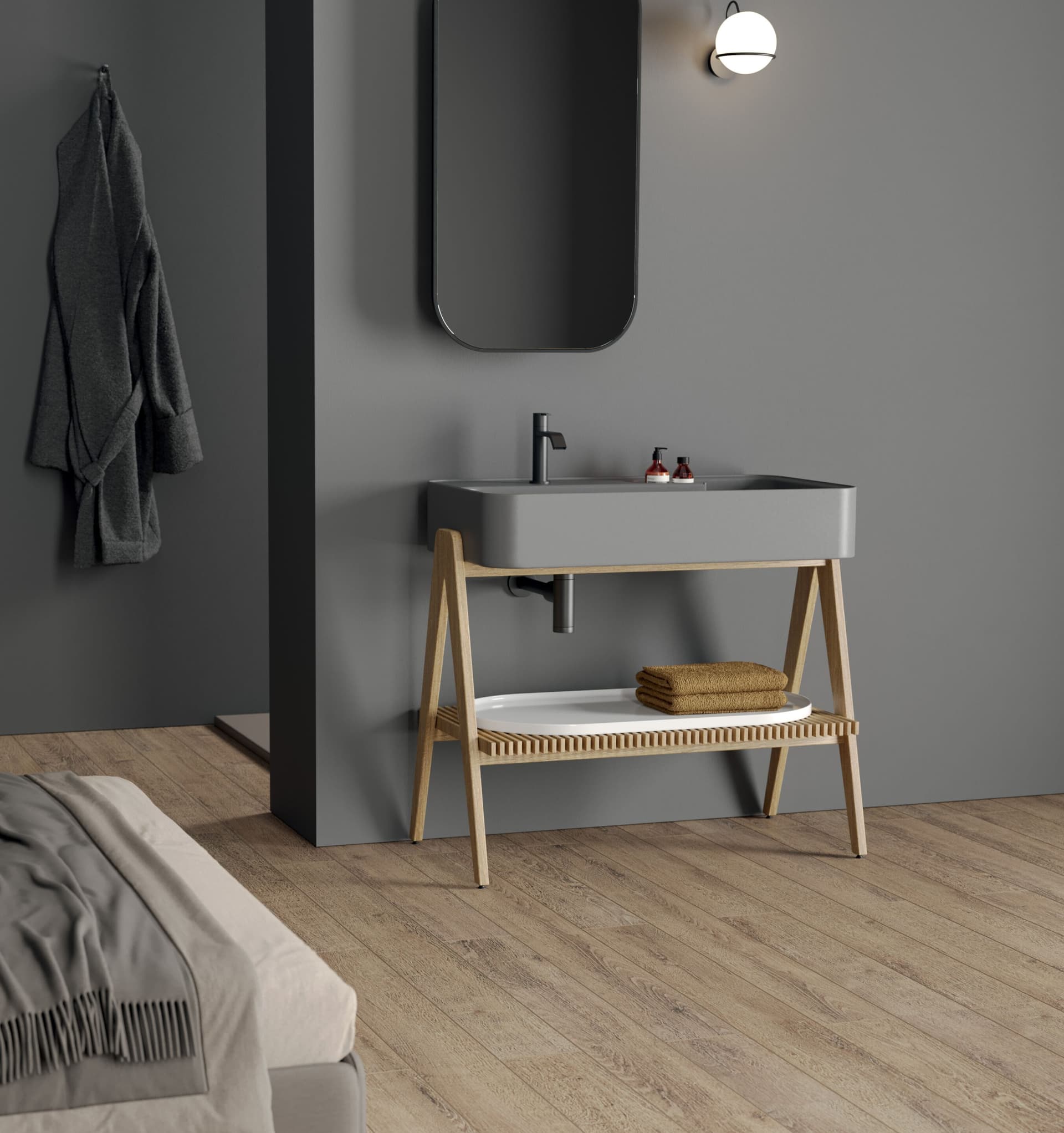 Nic
TRAMA 95
Iroko console sink — 3