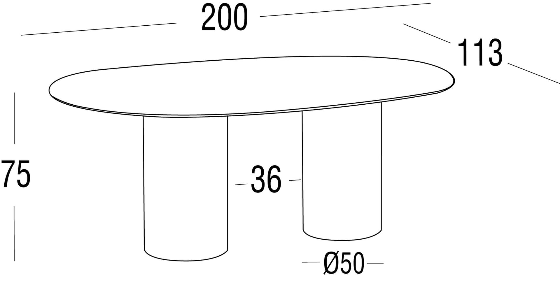 QUEEN - Oval HPL стол — 5