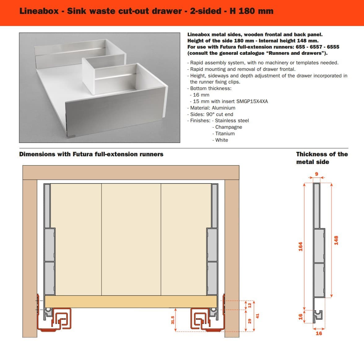 SALICE
LINEABOX
Drawer — 22