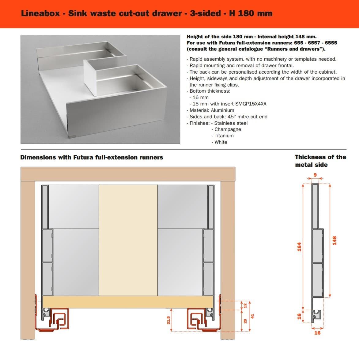 SALICE
LINEABOX
Drawer — 25
