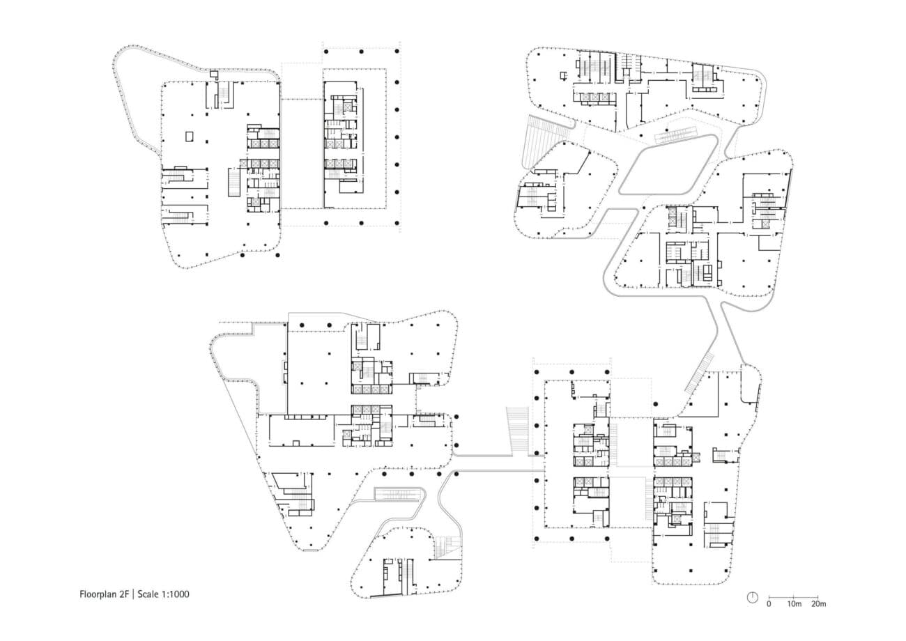 Архитекторы von Gerkan, Marg and Partners (gmp Architects) завершили офисный кампус в северной части Шанхая. Он расположен в районе Цзянвань-Нью-Таун (Jiangwan New Town) в районе Янпу, с коммерческим кварталом Уцзяочан (Wujiaochang) на юге и зелеными насаждениями университетского городка на севере. — Фото 2 Архитекторы von Gerkan, Marg and Partners (gmp Architects) завершили офисный кампус в северной части Шанхая. Он расположен в районе Цзянвань-Нью-Таун (Jiangwan New Town) в районе Янпу, с коммерческим кварталом Уцзяочан (Wujiaochang) на юге и зелеными насаждениями университетского городка на севере. — Фото 2