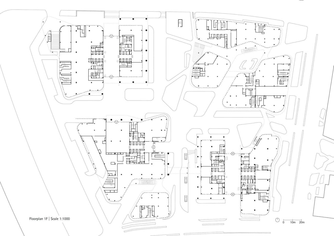 Архитекторы von Gerkan, Marg and Partners (gmp Architects) завершили офисный кампус в северной части Шанхая. Он расположен в районе Цзянвань-Нью-Таун (Jiangwan New Town) в районе Янпу, с коммерческим кварталом Уцзяочан (Wujiaochang) на юге и зелеными насаждениями университетского городка на севере. — Фото 1 Архитекторы von Gerkan, Marg and Partners (gmp Architects) завершили офисный кампус в северной части Шанхая. Он расположен в районе Цзянвань-Нью-Таун (Jiangwan New Town) в районе Янпу, с коммерческим кварталом Уцзяочан (Wujiaochang) на юге и зелеными насаждениями университетского городка на севере. — Фото 1