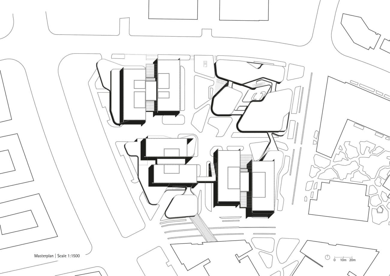 Архитекторы von Gerkan, Marg and Partners (gmp Architects) завершили офисный кампус в северной части Шанхая. Он расположен в районе Цзянвань-Нью-Таун (Jiangwan New Town) в районе Янпу, с коммерческим кварталом Уцзяочан (Wujiaochang) на юге и зелеными насаждениями университетского городка на севере. — Фото 4 Архитекторы von Gerkan, Marg and Partners (gmp Architects) завершили офисный кампус в северной части Шанхая. Он расположен в районе Цзянвань-Нью-Таун (Jiangwan New Town) в районе Янпу, с коммерческим кварталом Уцзяочан (Wujiaochang) на юге и зелеными насаждениями университетского городка на севере. — Фото 4