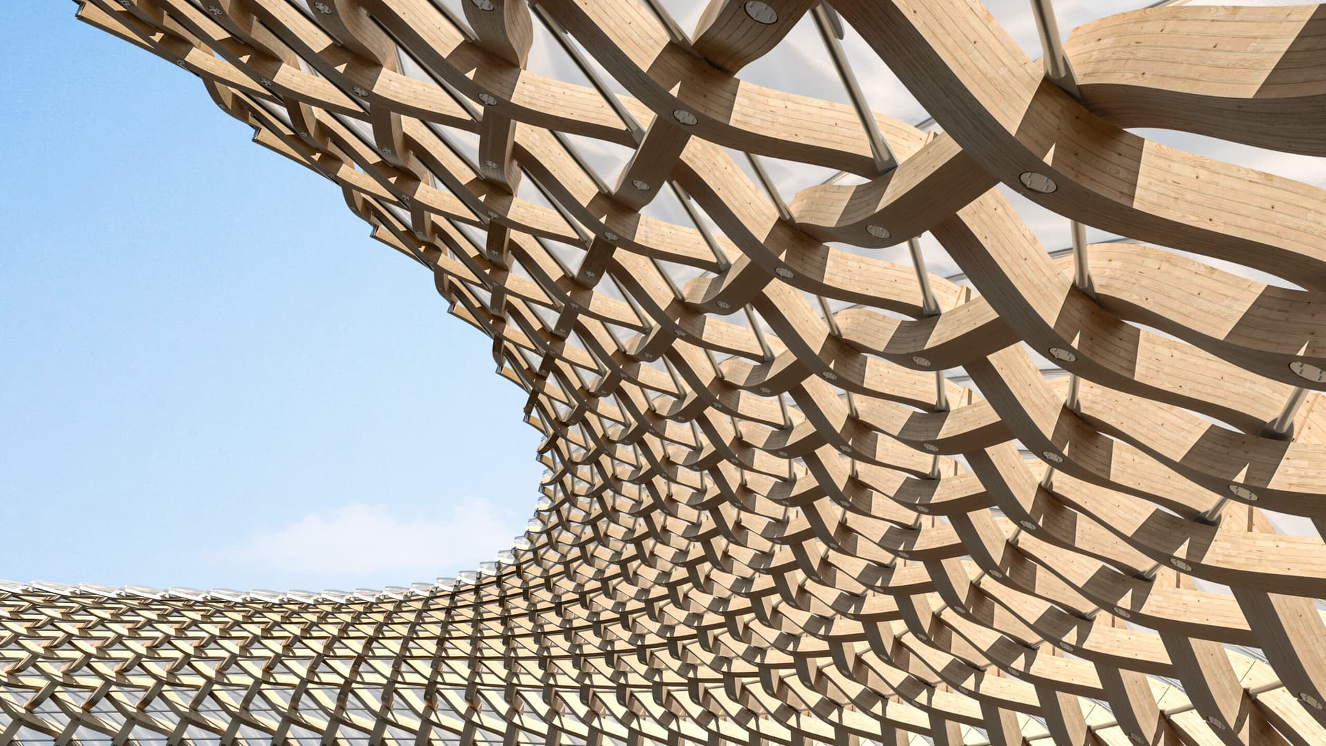 Инновационная конструкция Woven Timber Shell от SOM Инновационная конструкция Woven Timber Shell от SOM