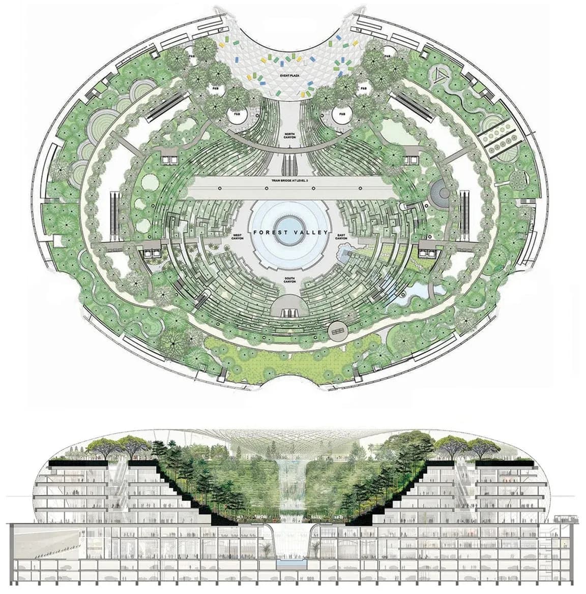 Центральным элементом сингапурского аэропорта Jewel Changi, спроектированного архитектурной фирмой Моше Сафди (Moshe Safdie’s) станет самый высокий в мире искусственный 40-метровый крытый водопад. Центральным элементом сингапурского аэропорта Jewel Changi, спроектированного архитектурной фирмой Моше Сафди (Moshe Safdie’s) станет самый высокий в мире искусственный 40-метровый крытый водопад.