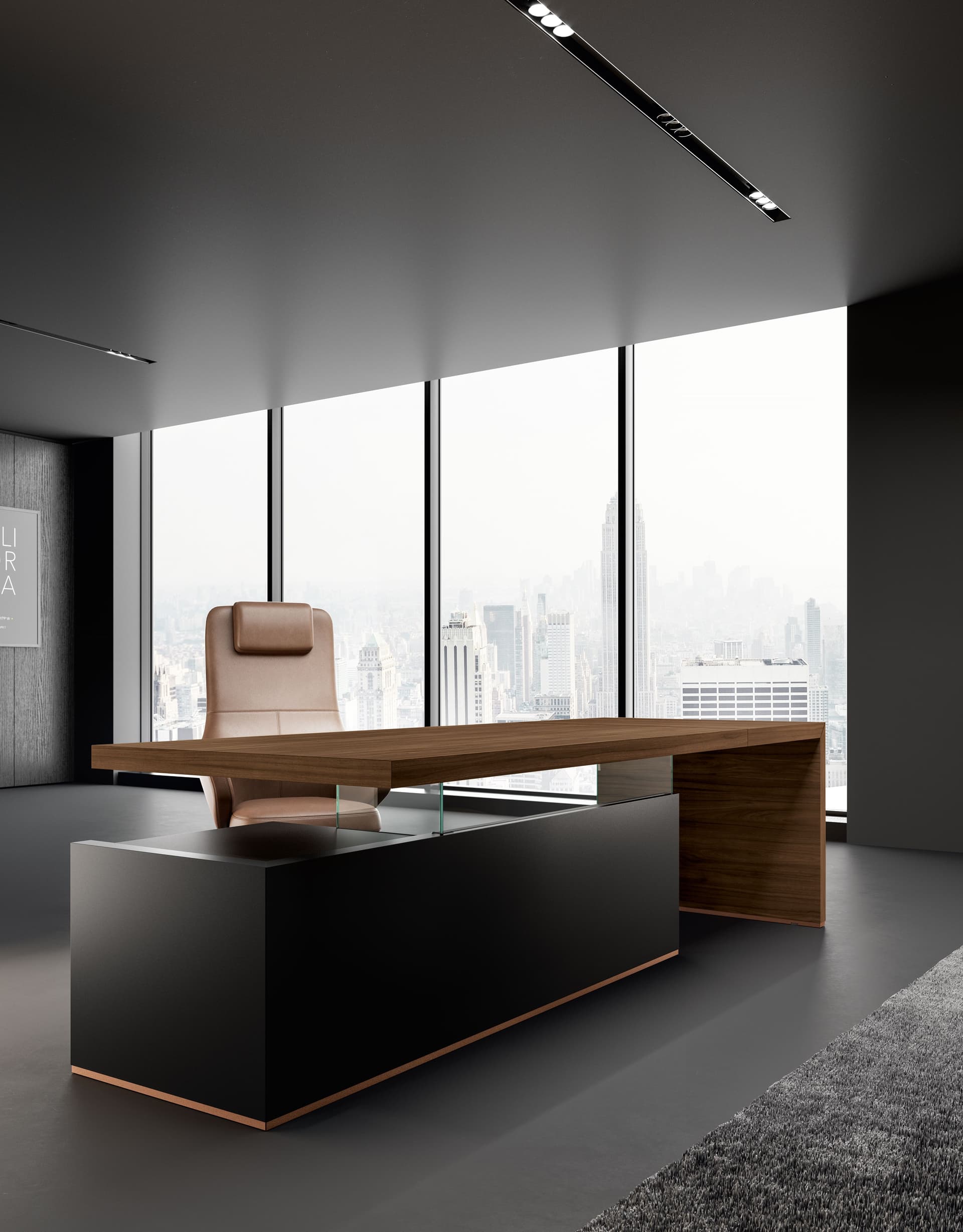 About Office
FUSION
Wooden executive desk with chest of drawers
