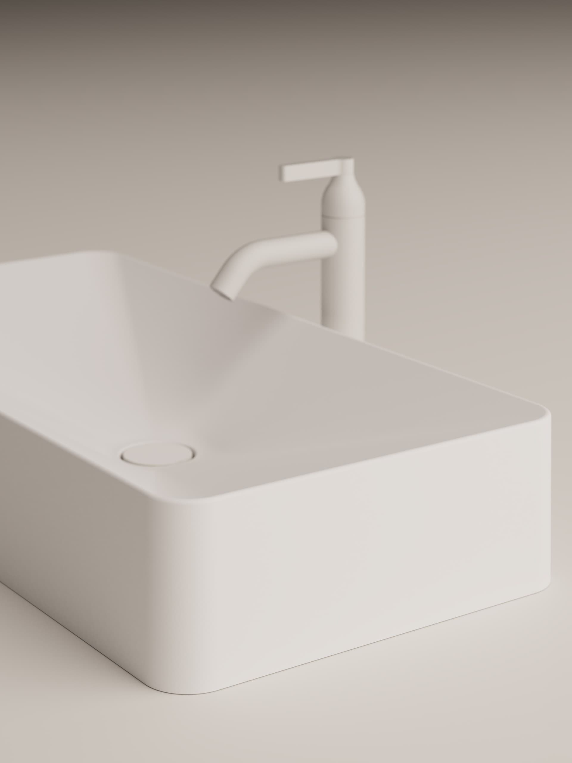 Agape
RASO
Countertop rectangular washbasin