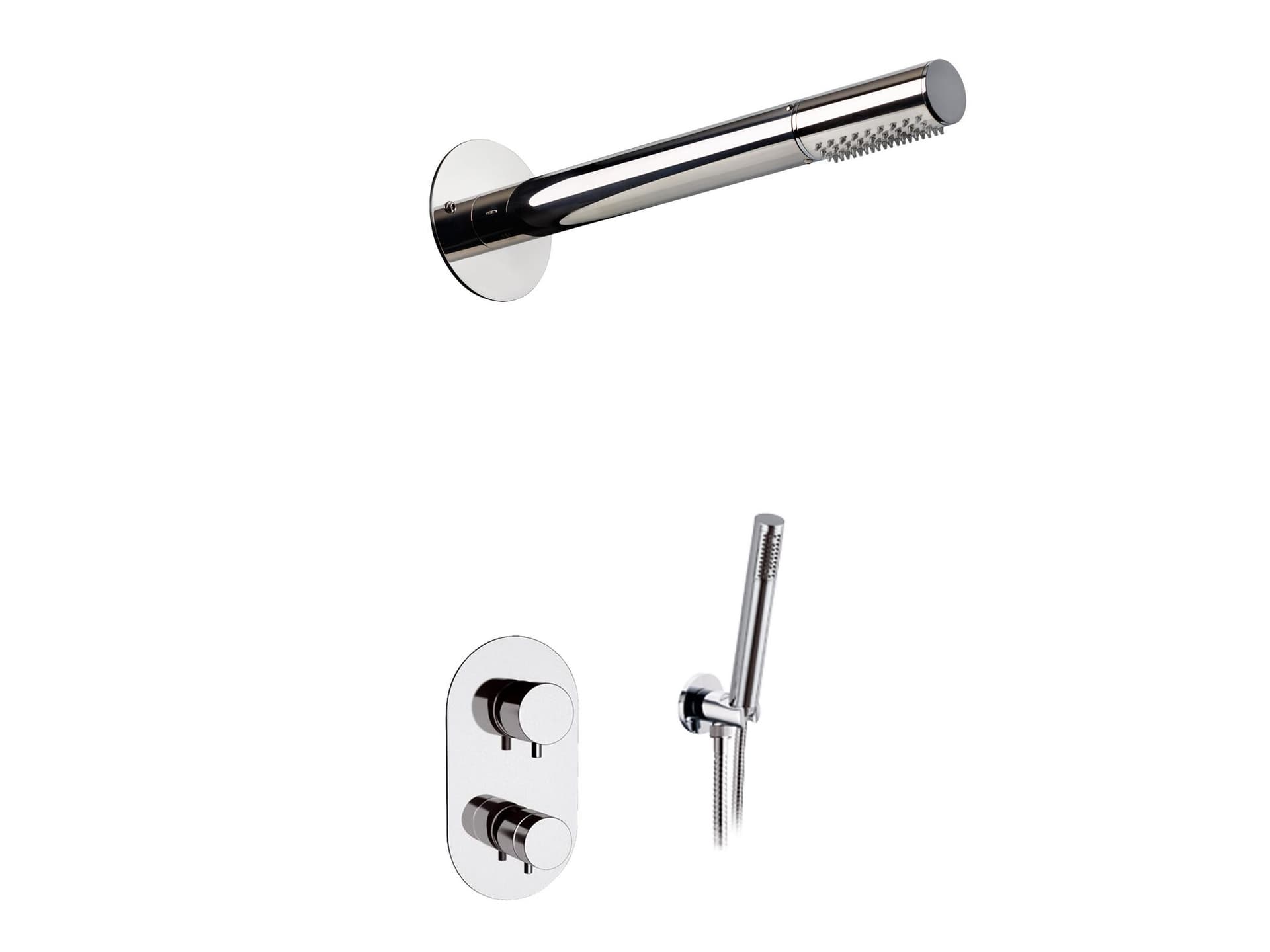 Ama Luxury Shower
AURORA
Stainless steel shower set with hand shower with overhead shower
