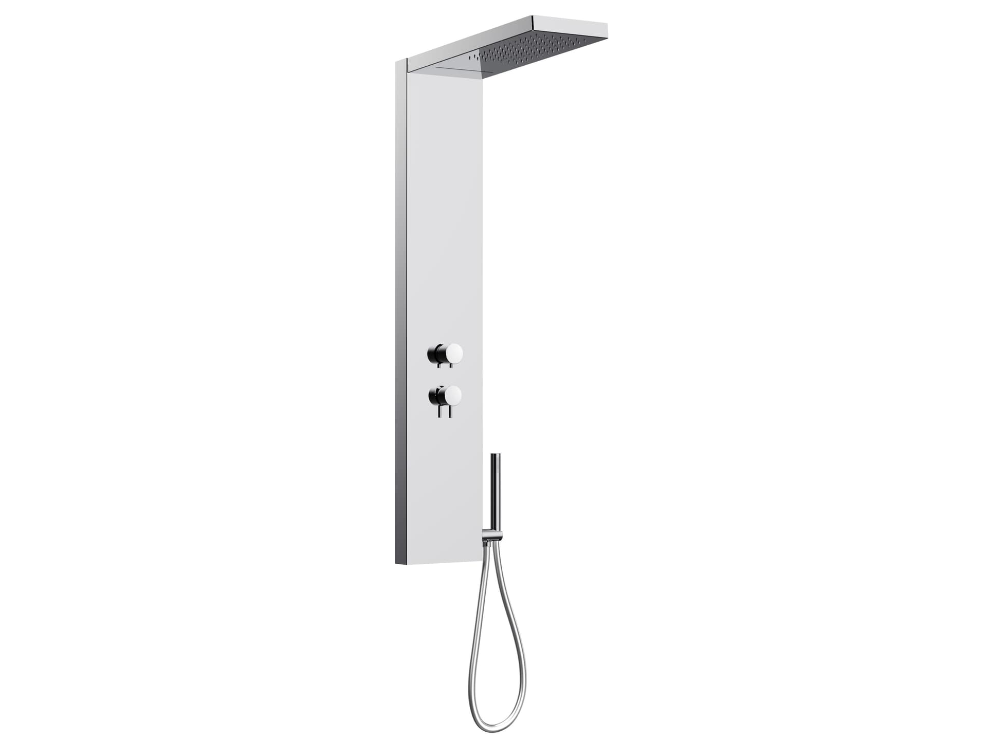 Ama Luxury Shower
CUPIDO
Wall-mounted stainless steel shower panel with overhead shower