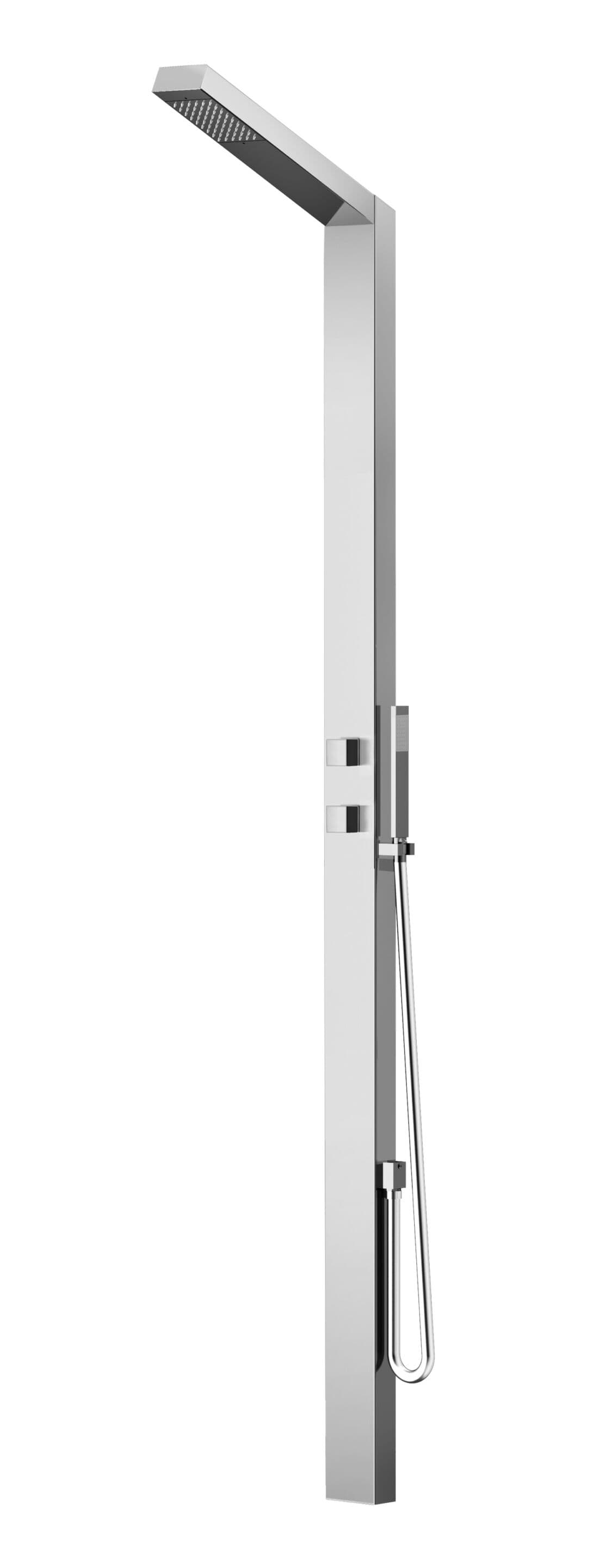 Ama Luxury Shower
SATURNO INDOOR
Wall-mounted stainless steel shower panel with hand shower