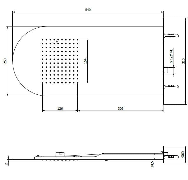 AQUAELITE
MINIMAL ROUND
Wall-mounted stainless steel overhead shower