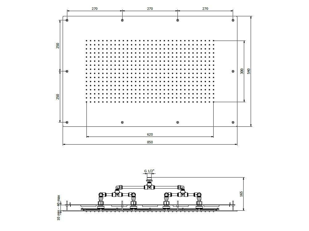 AQUAELITE
ROCK 850X540
Stainless steel overhead shower