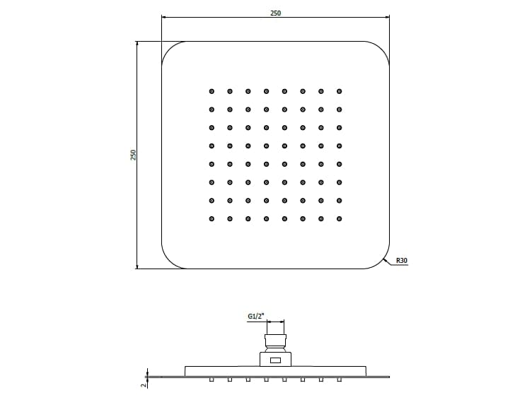 AQUAELITE
TECHNO
Stainless steel overhead shower