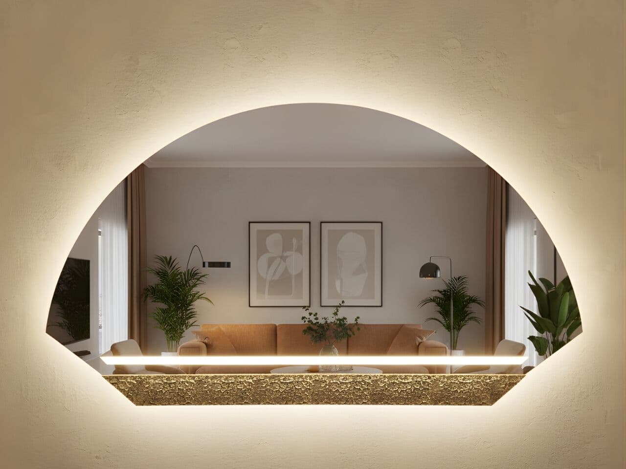 Arte Riflessa
SATURNO
Wall-mounted mirror with lighting