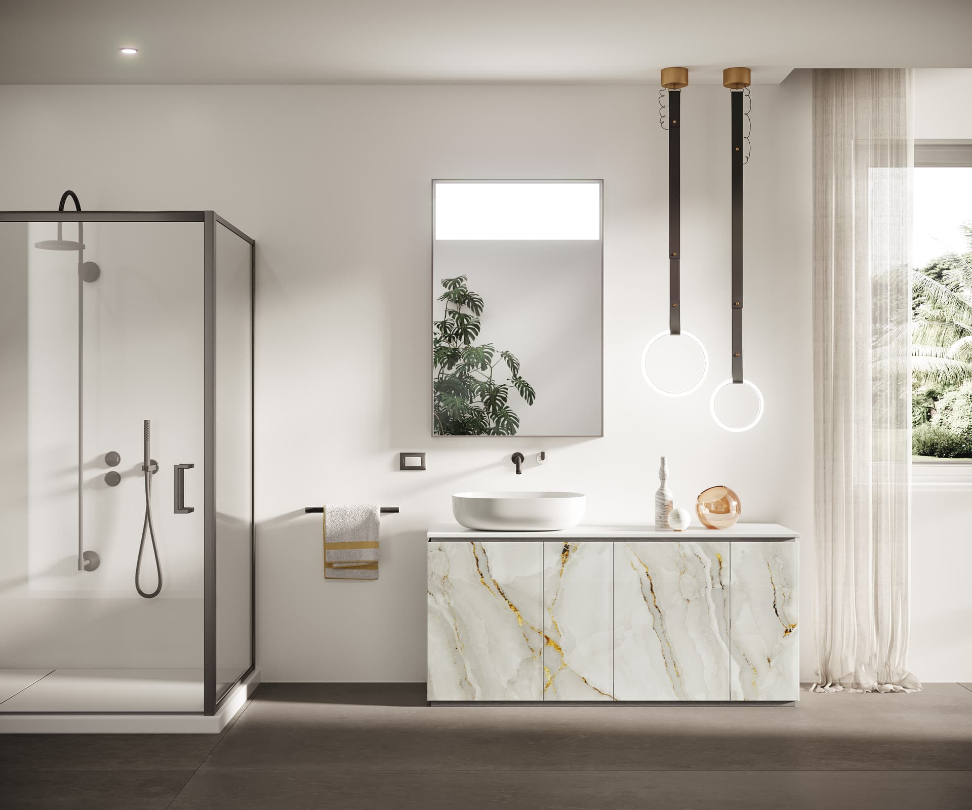 ARTELINEA
FUSION
Floor-standing sectional glass vanity unit with doors