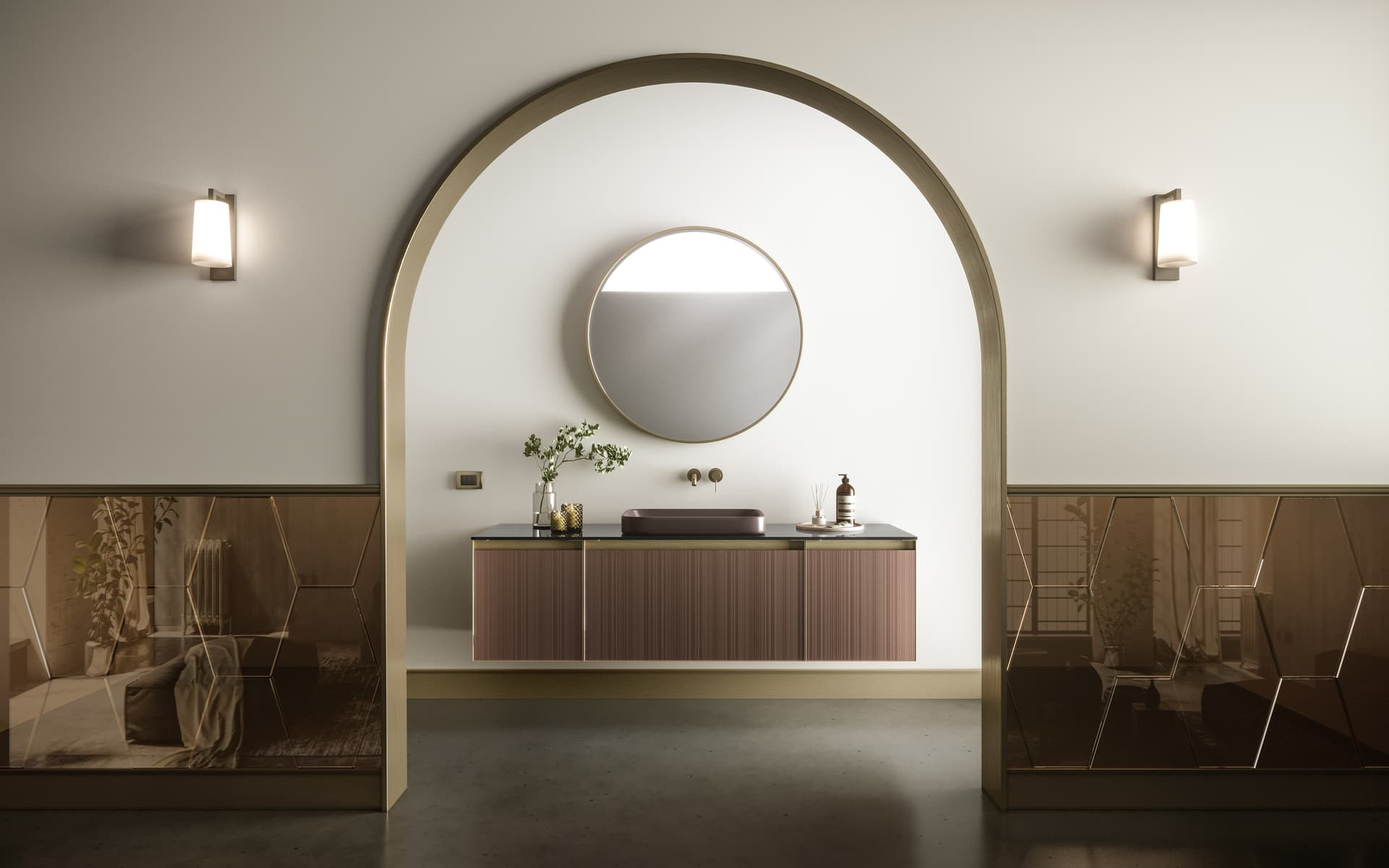 ARTELINEA
+SKIN
Modular bathroom cabinet in painted etched glass
