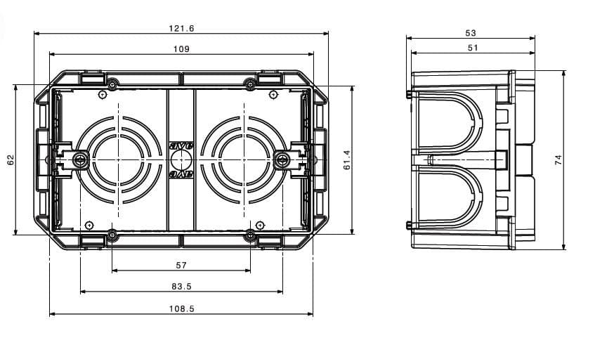 AVE
BOXES FOR WIRING ACCESSORIES
Boxes for wiring accessories