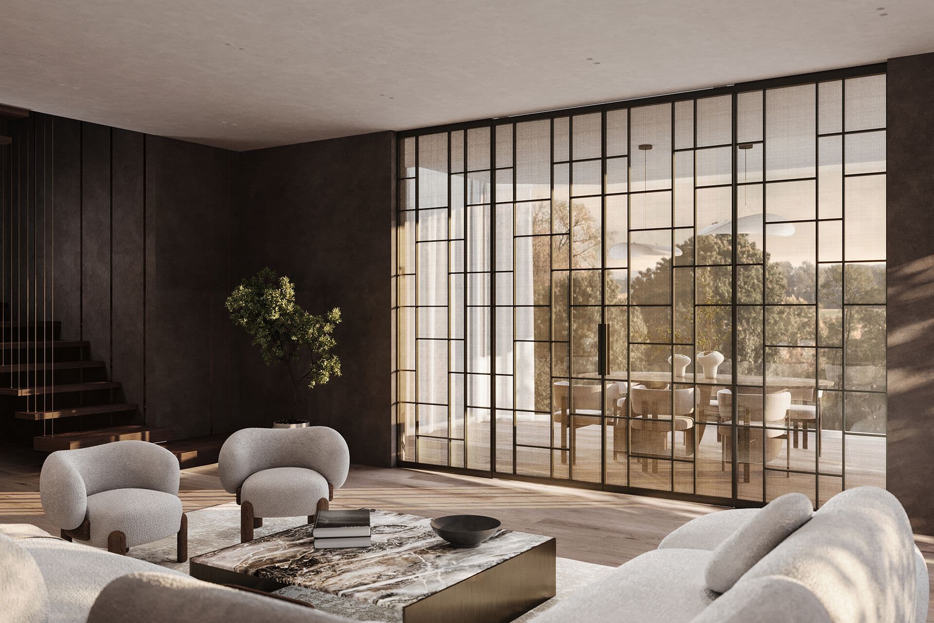 Axis
AXIS LIGHT
Pivot glass and aluminium door