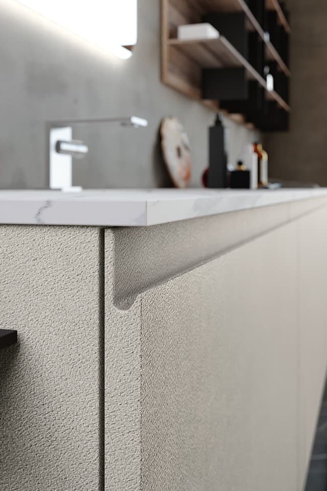 Azzurra Group
J&T 02
Sectional laminate vanity unit with integrated washbasin