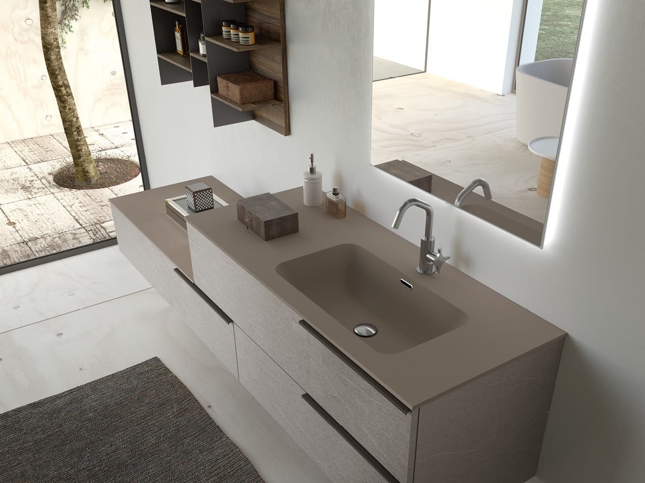 Azzurra Group
J&T 12
Sectional laminate vanity unit with integrated washbasin