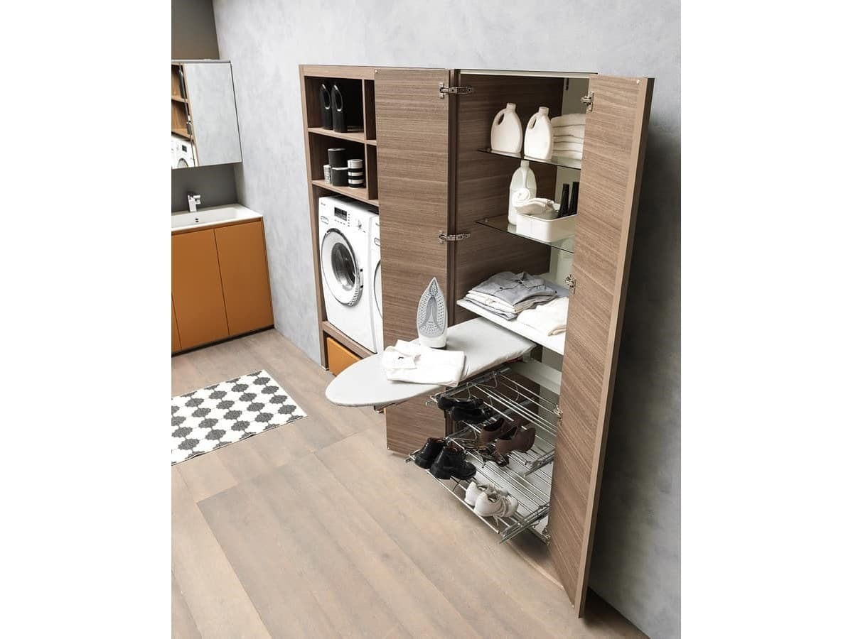 Azzurra Group
LIME WASH 02
Sectional laminate laundry room cabinet with sink