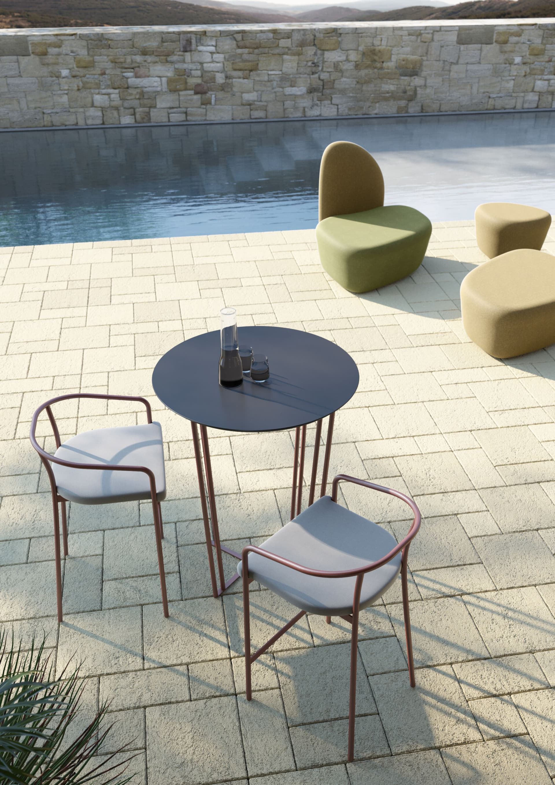 BBB
LORENZO
Round wooden high table
