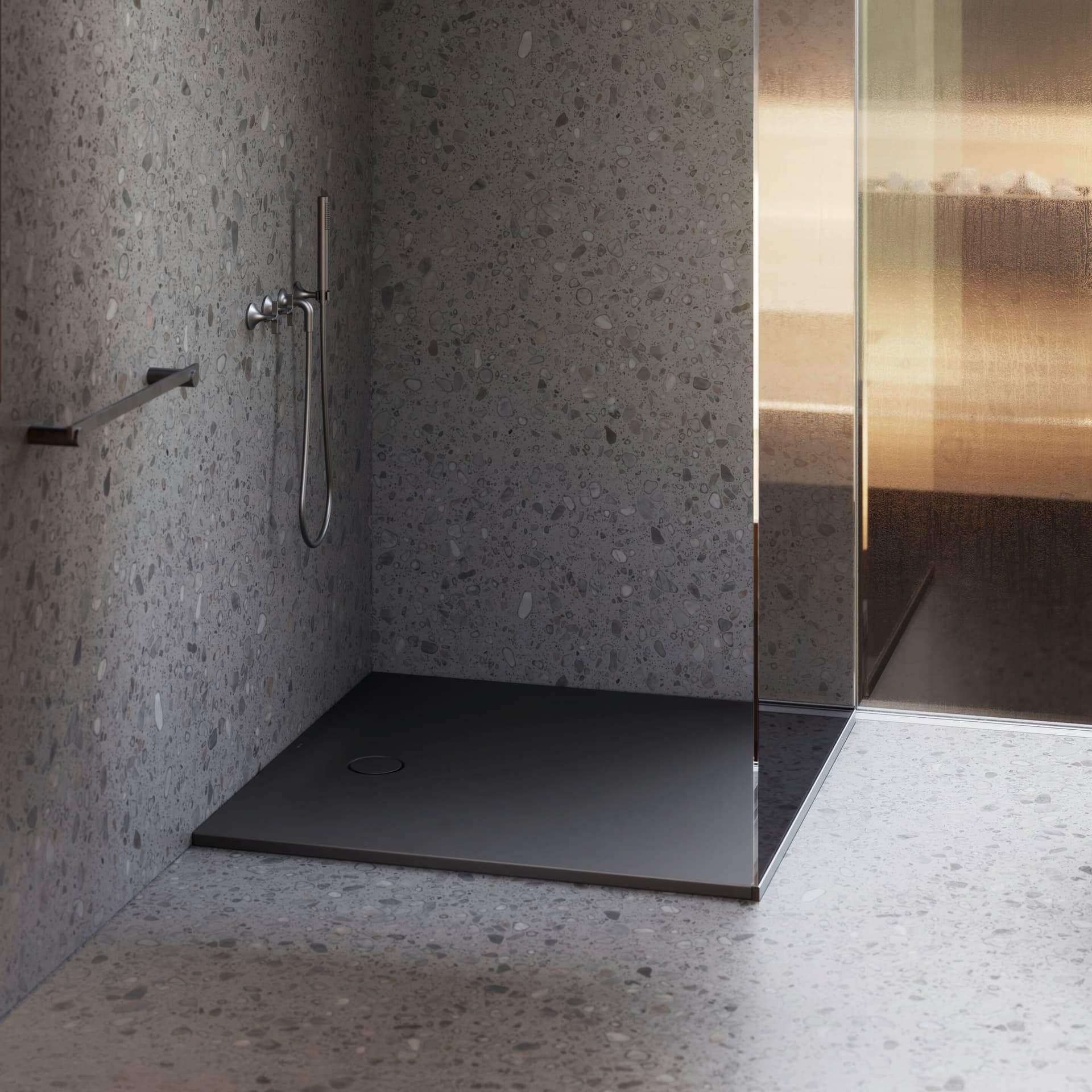 Bette
BETTEFLOOR SIDE
Flush fitting rectangular enamelled steel shower tray