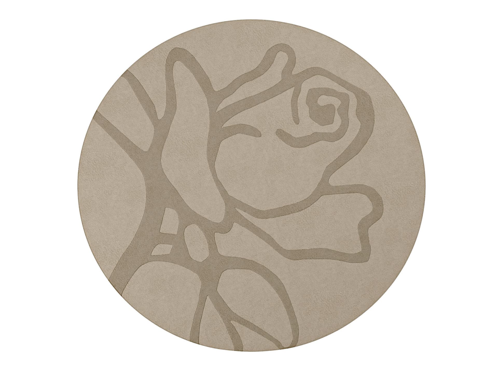 ROSE - Круглый ручной ковер из шерсти