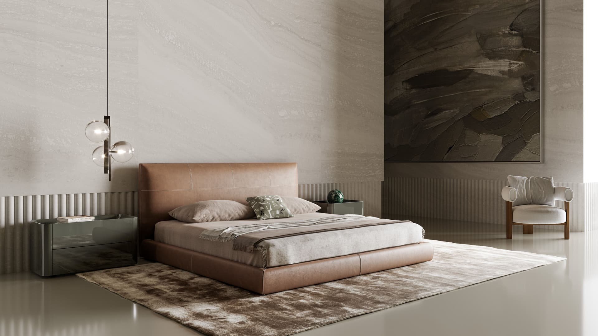 Bonaldo
ORIS
Double bed with upholstered headboard
