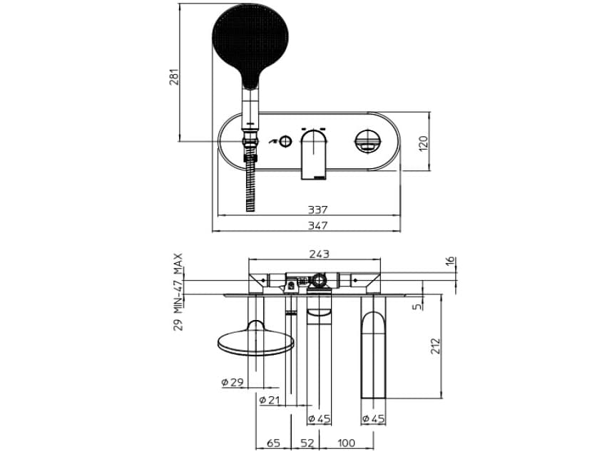 Bossini
APICE/2
External chromed brass bathtub mixer