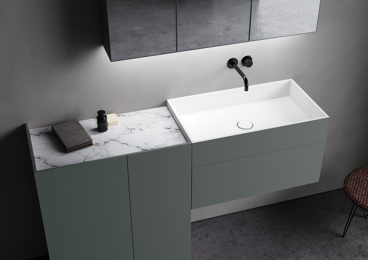 Buto
CAMIRA
1-Drawer Wall-Mounted Unit and 2-Door Floor Module