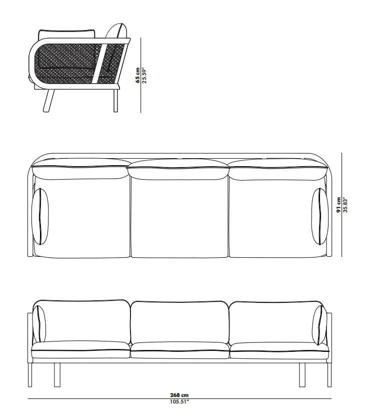 BuzziSpace
BUZZICANE
3 seater velvet sofa