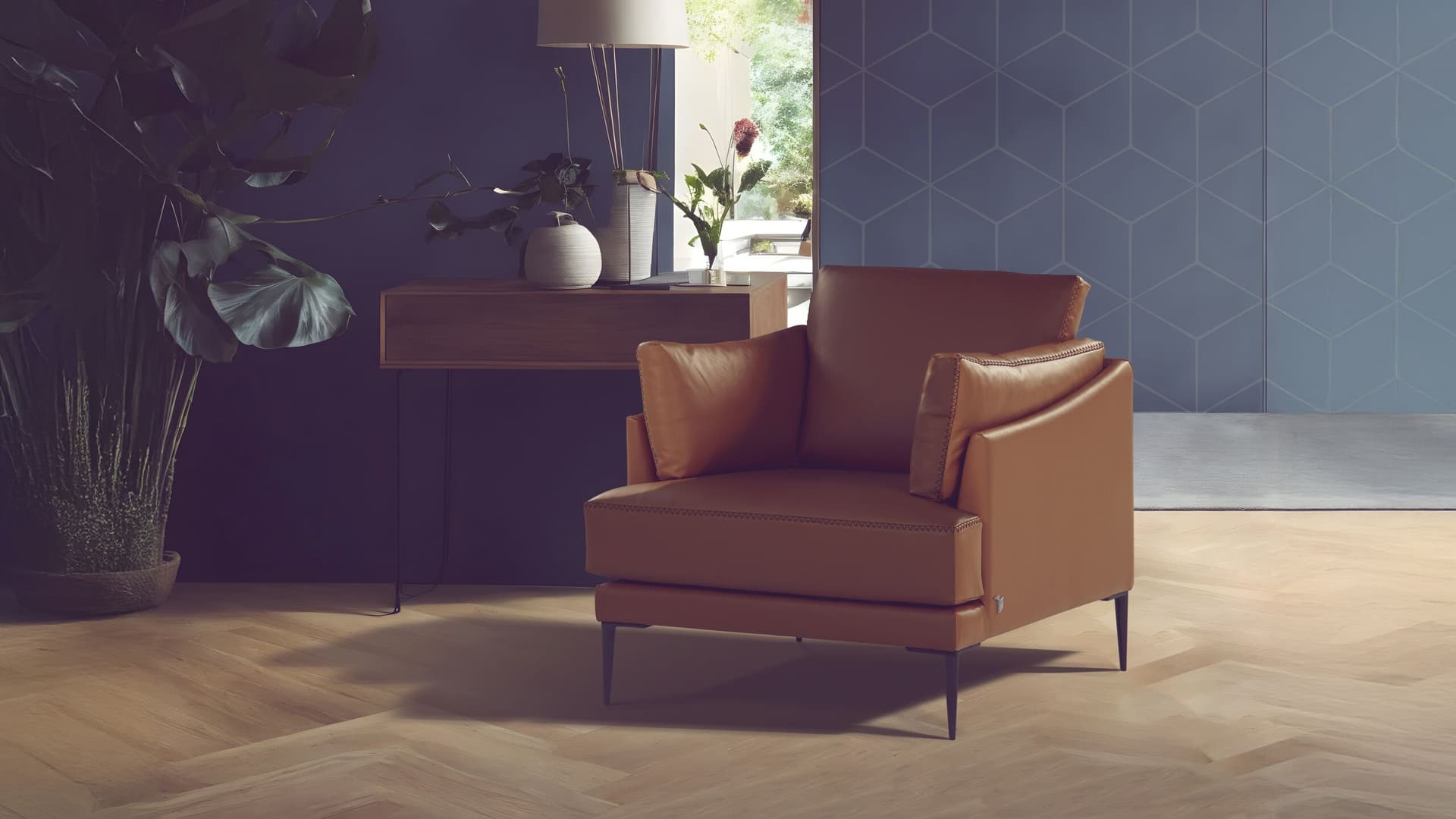 Calia Italia
FLEUR
Leather armchair with armrests
