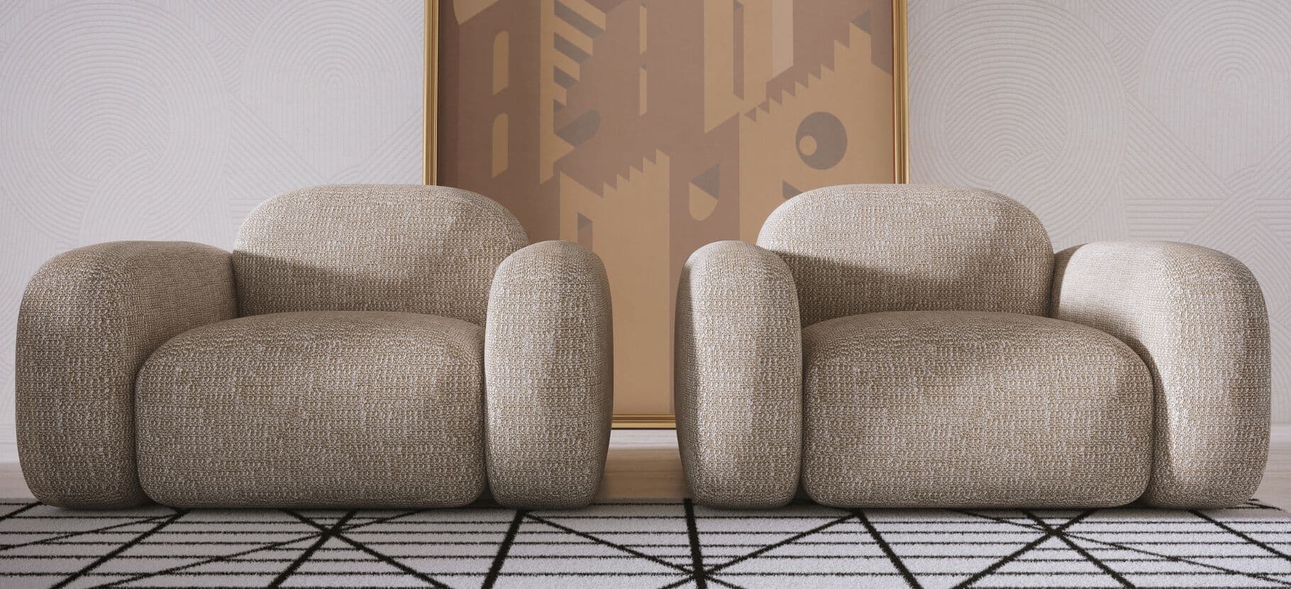 CASA +39
STONE
Fabric armchair with armrests