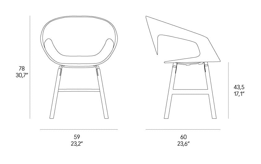Casamania & Horm
VAD WOOD IMBOTTITA
Upholstered fabric chair with armrests
