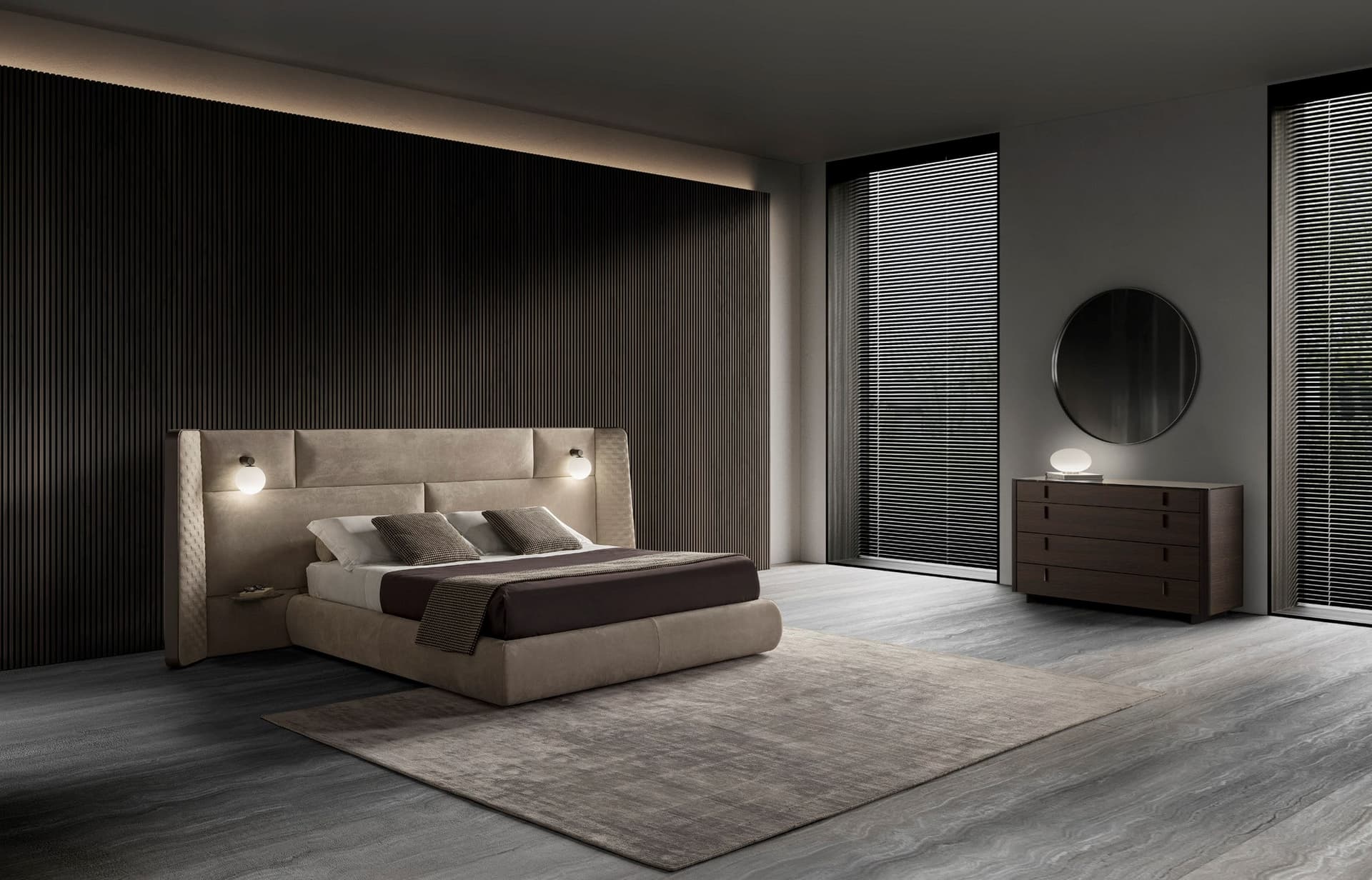 Conte Casa
SUITE
Nabuk bed with integrated nightstands