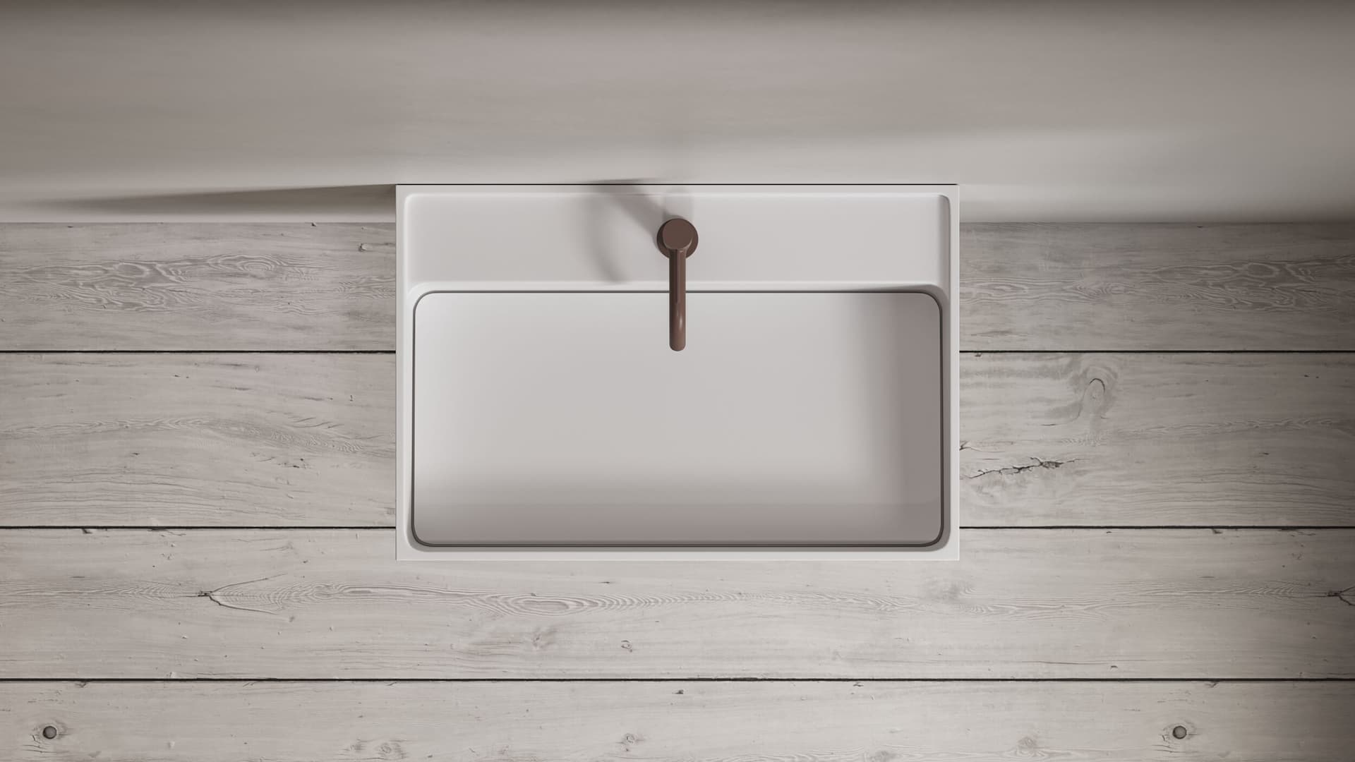 Copenhagen Bath
MODUL SH 60 WITH SHELF
Wall-mounted washbasin in Acovi® with shelf