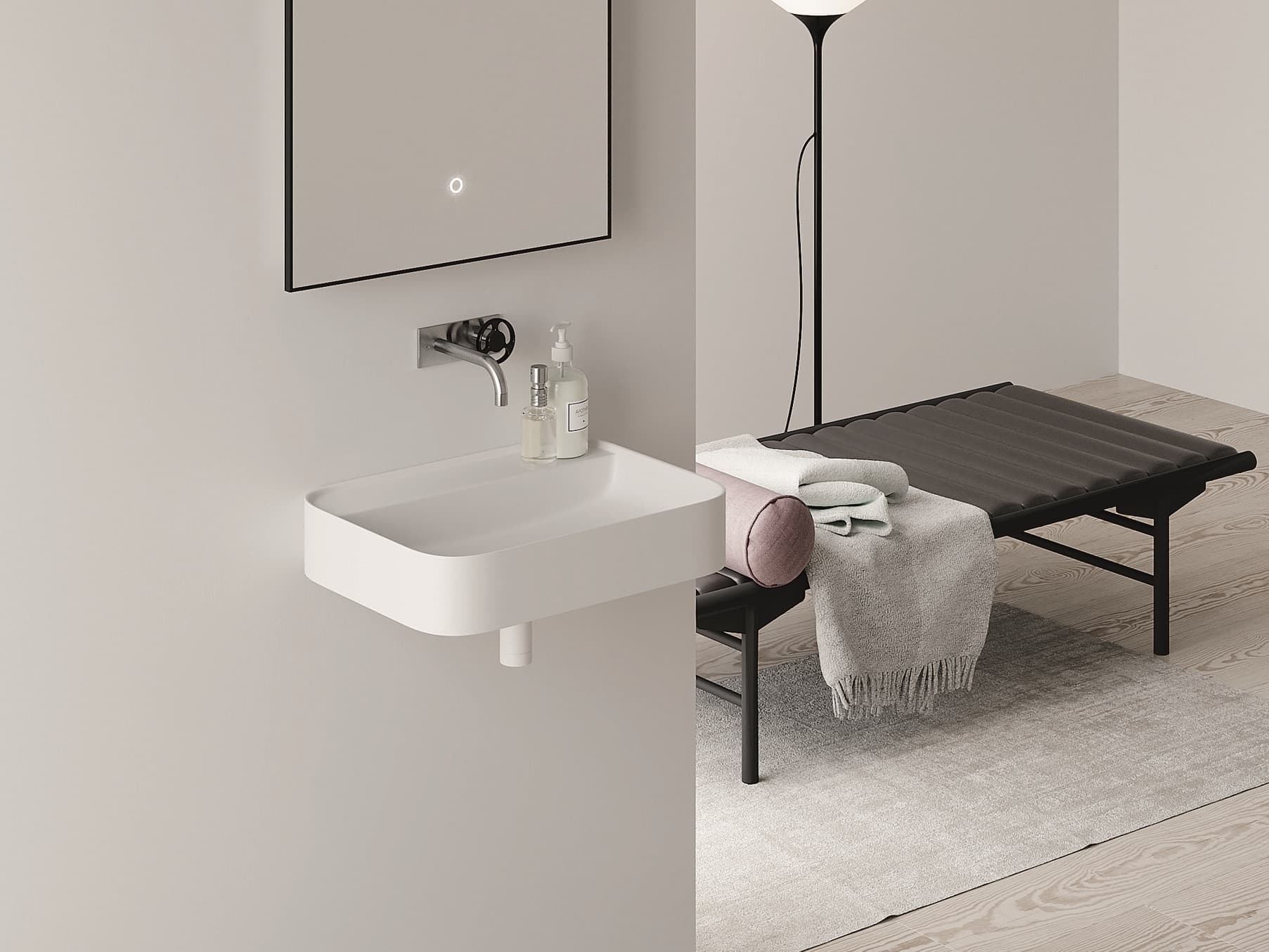 Copenhagen Bath
YUNO WA
Wall-mounted single rectangular washbasin