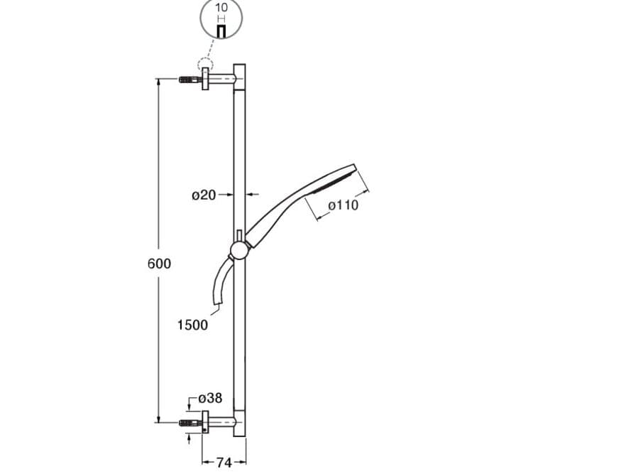 CRISTINA Rubinetterie
CRIPD082
Shower wallbar with hose with hand shower