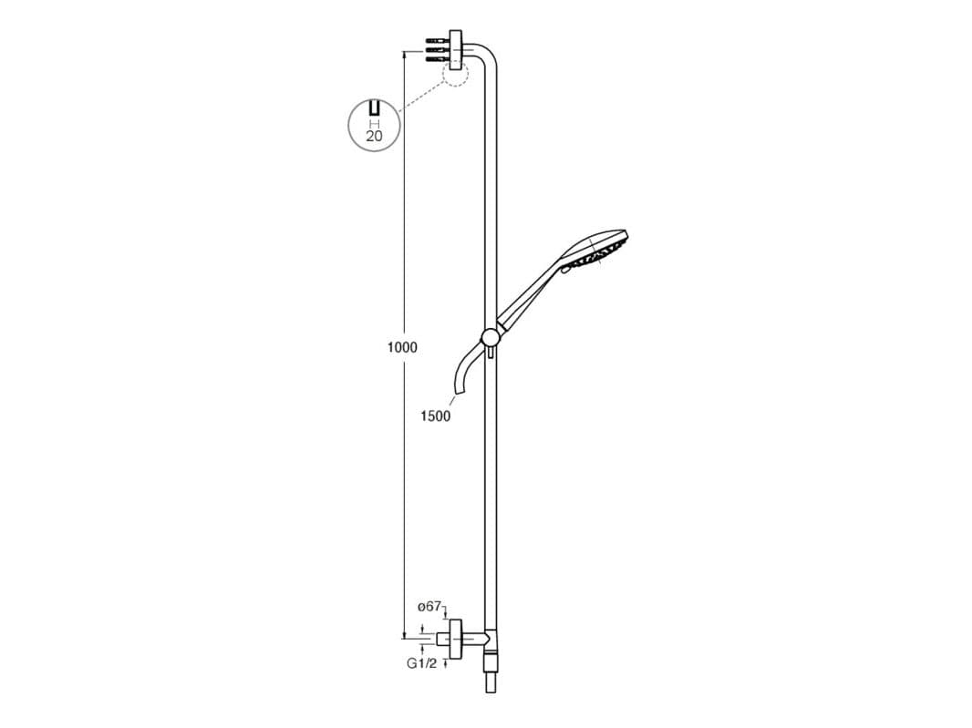CRISTINA Rubinetterie
CRIPD178
Shower wallbar with hand shower