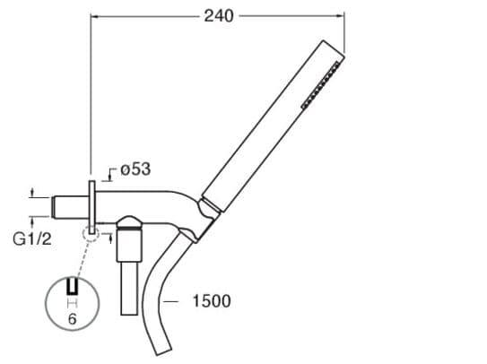CRISTINA Rubinetterie
CRIPD626
Wall-mounted ABS handshower with bracket